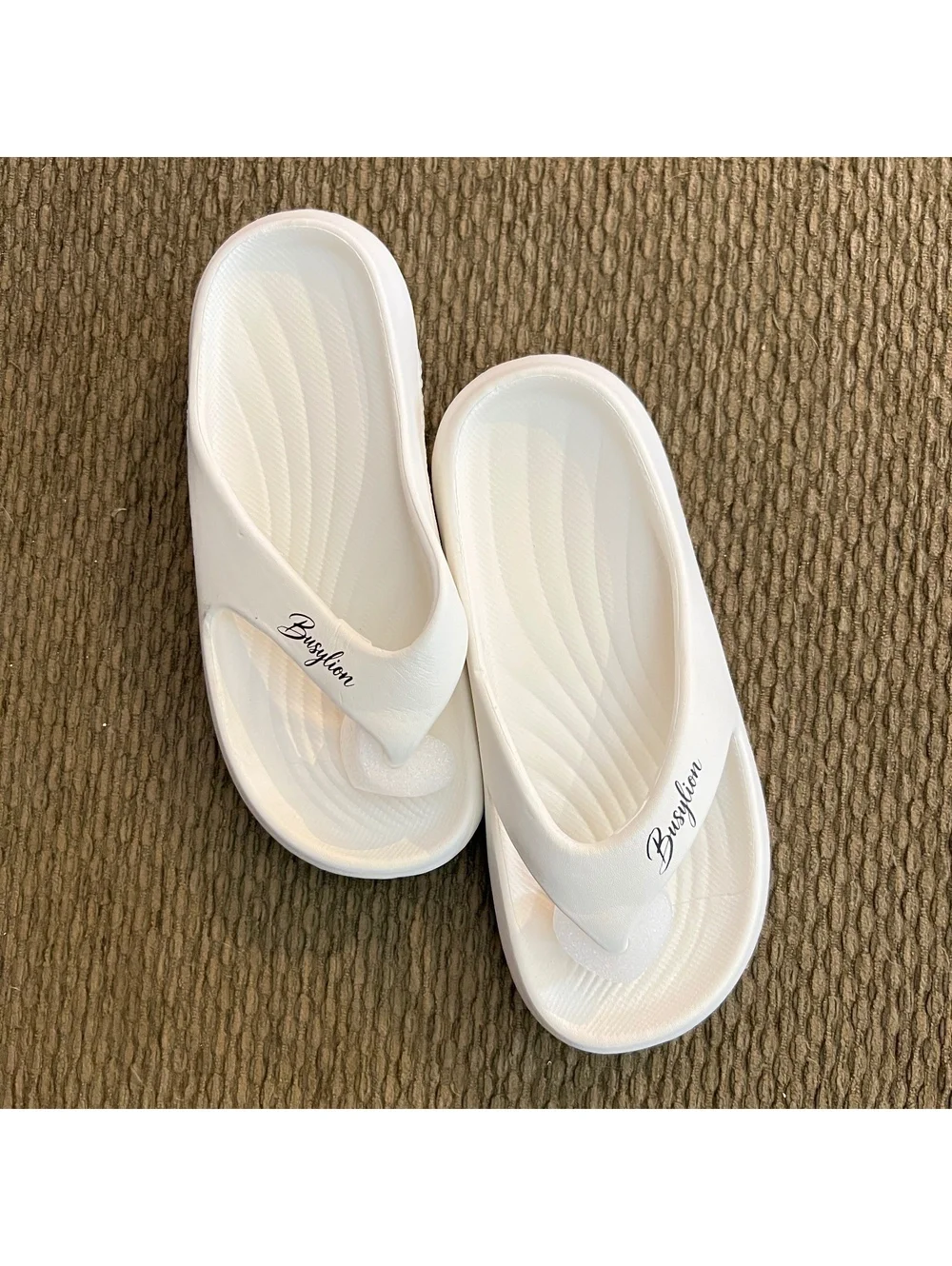 Busylon White Comfortable Foam Flip Flop Sandals